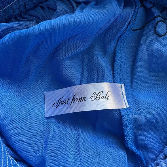 Boho Midi Dress Size Small Blue Embroidered Crochet Hi Low Beach Gypsy Festival - Picture 11 of 16